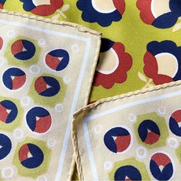 Vintage 60s Mod Scarf Poly Square Headscarf Neckerchief - Picture 4 of 5